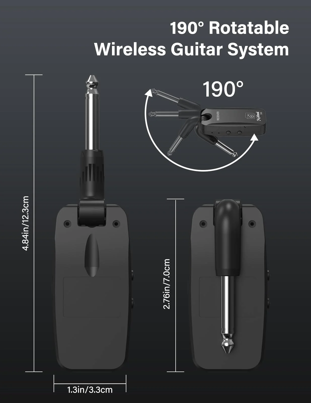 Housiwill 5.8GHz Wireless Guitar System, Rechargeable Wireless Guitar Transmitter Receiver Guitar Accessories Audio Wireless Transmitter Receiver for Electric Guitar Bass black - Image 7