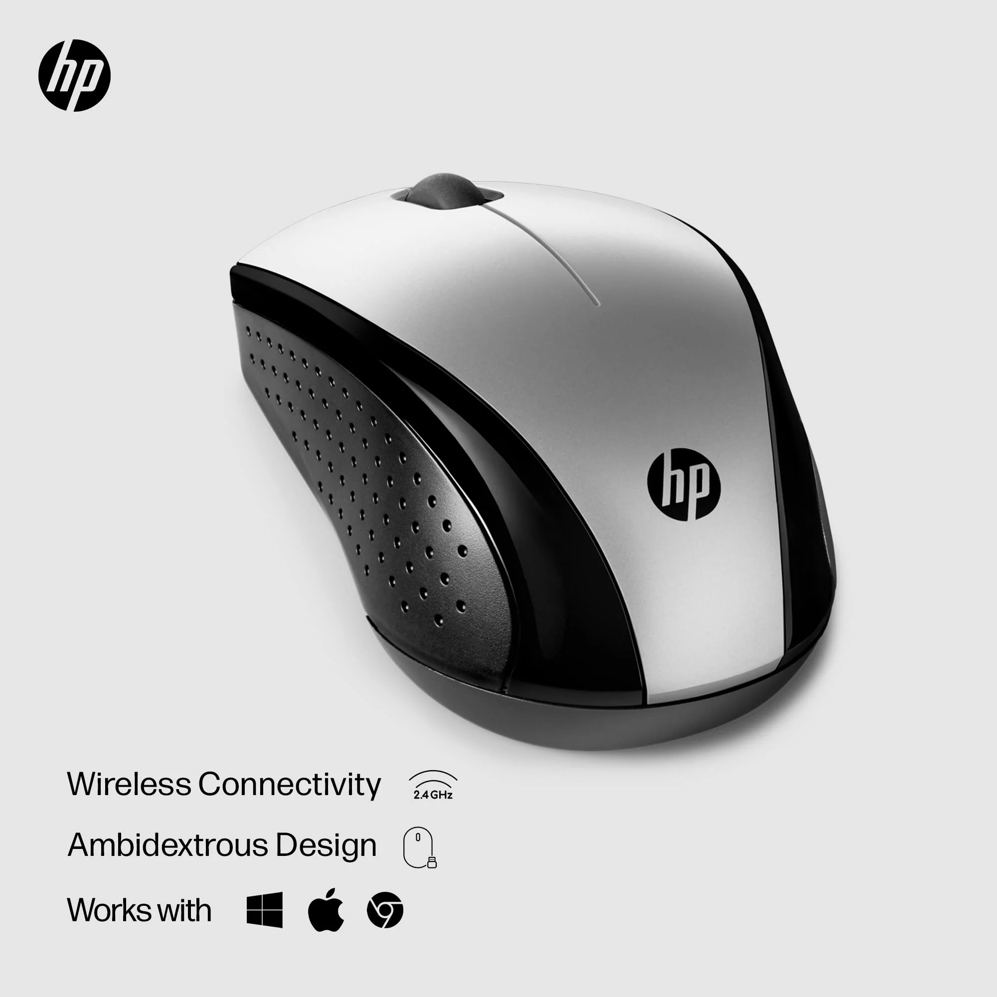 HP X3000 G3 Wireless Mouse Silver, up to 15-Month Battery,Scroll Wheel, Side Grips for Control, Travel-Friendly, Blue LED, Powerful 1600 DPI Optical Sensor, Win XP,8, 11 Compatible (683N9AA#ABL) New Version - Image 2