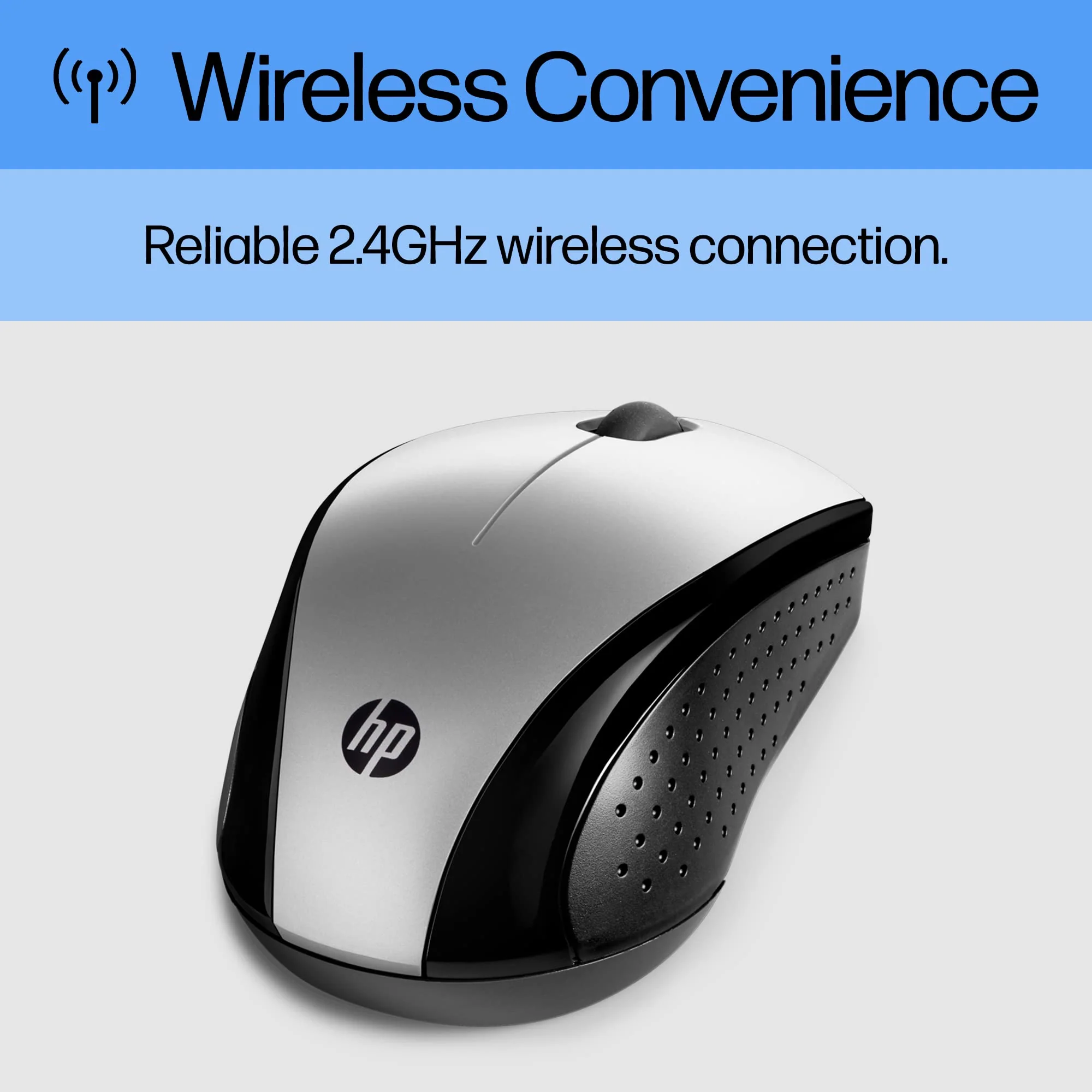 HP X3000 G3 Wireless Mouse Silver, up to 15-Month Battery,Scroll Wheel, Side Grips for Control, Travel-Friendly, Blue LED, Powerful 1600 DPI Optical Sensor, Win XP,8, 11 Compatible (683N9AA#ABL) New Version - Image 3