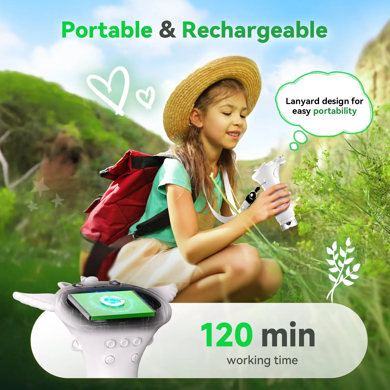 HP40 Microscope for Kids [Easy and Fun] 2" IPS Portable Handheld Kids Microscope Miniscope, Pocket Mini Scope Educational Science Kit, Christmas Birthday Gifts for Kids, PC View, White - Image 2