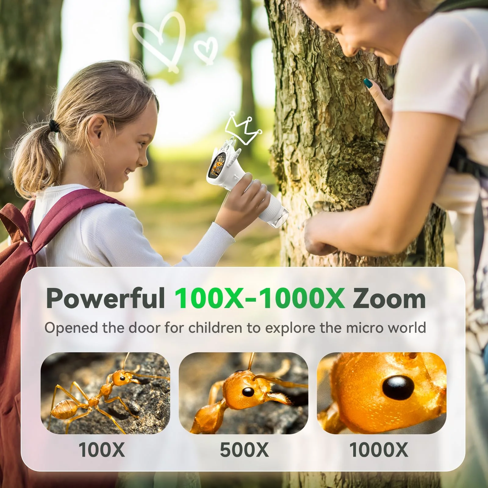 HP40 Microscope for Kids [Easy and Fun] 2" IPS Portable Handheld Kids Microscope Miniscope, Pocket Mini Scope Educational Science Kit, Christmas Birthday Gifts for Kids, PC View, White - Image 6