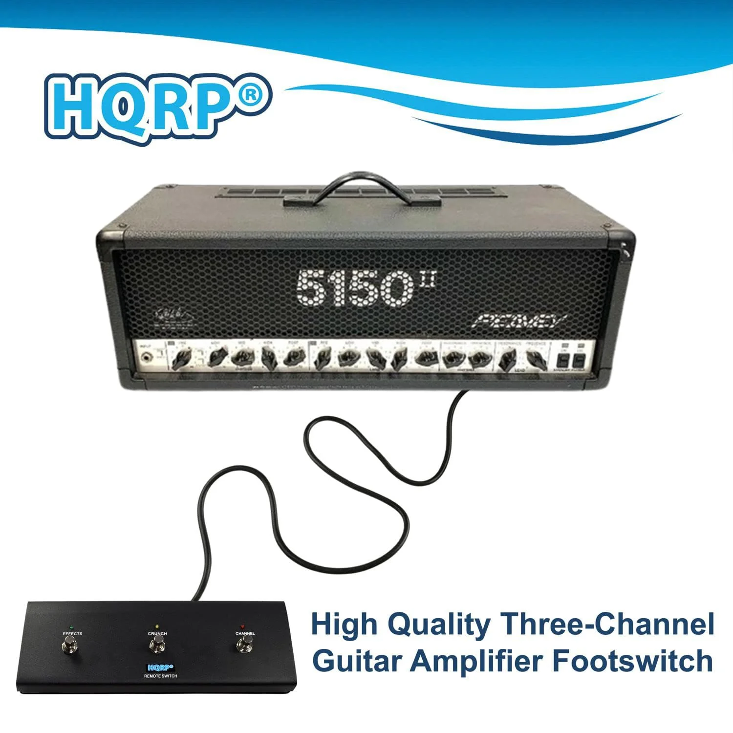 HQRP 3-Button Guitar Amp Footswitch Compatible with Peavey 5150 II Guitar Head, Replacement for Peavey 03582650 - Image 3
