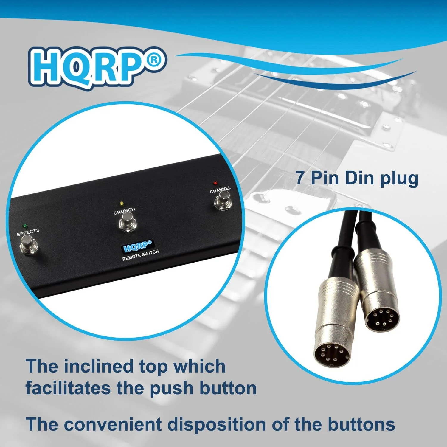 HQRP 3-Button Guitar Amp Footswitch Compatible with Peavey 5150 II Guitar Head, Replacement for Peavey 03582650 - Image 5