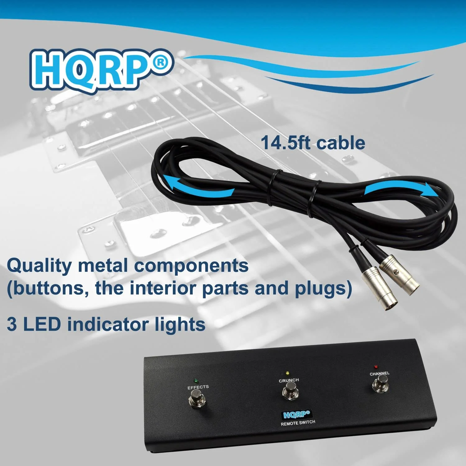 HQRP 3-Button Guitar Amp Footswitch Compatible with Peavey 5150 II Guitar Head, Replacement for Peavey 03582650 - Image 6