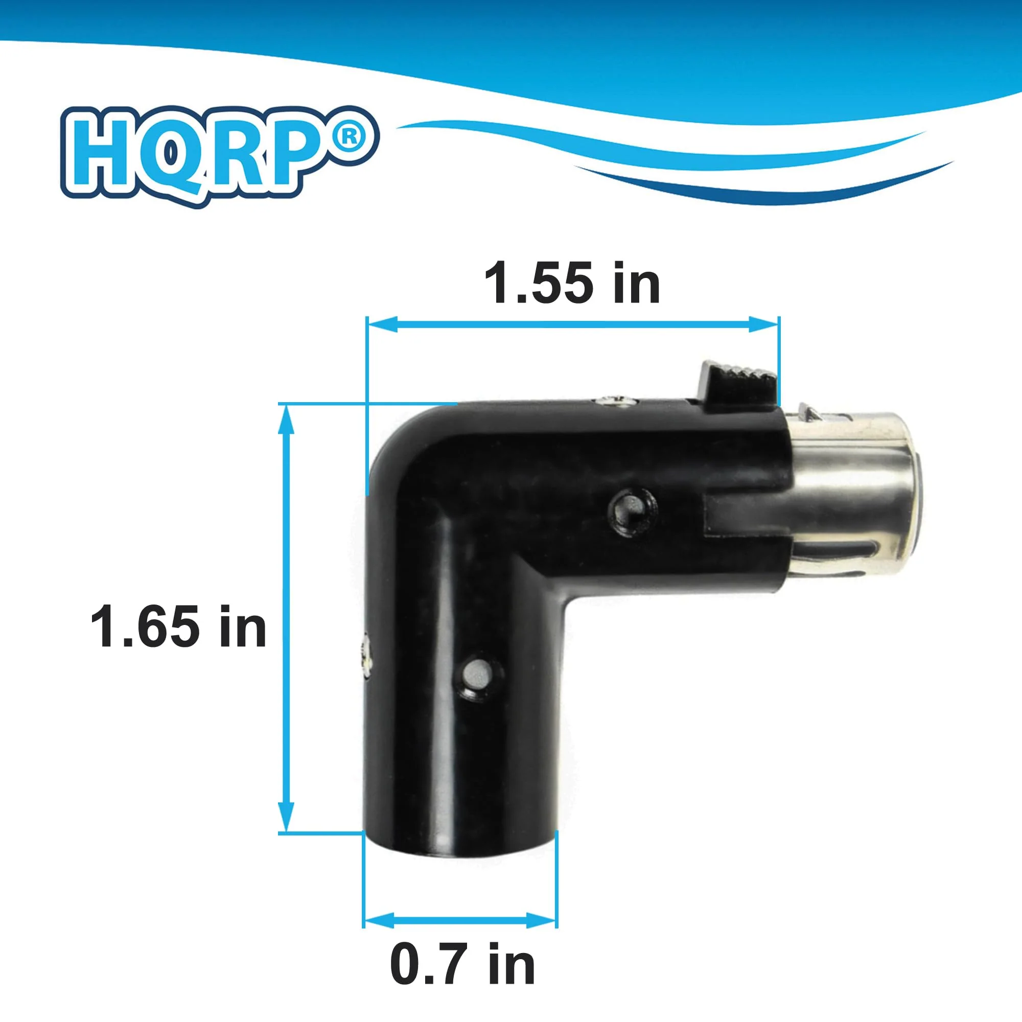 HQRP 4-Pack 3-Pin XLR Angle Adapter Dual Male & Female with 4 Adjustable Angle Positions Right Left and 90 Degree, Compatible with Mixers That Interfere with Other Applications, 3-Pin Connector - Image 2
