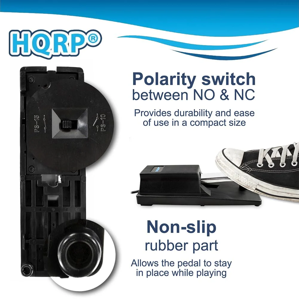 HQRP Sustain Pedal compatible with Casio WK-220 WK-225 LK-50 LK-55 LK-73 LK-230 LK-160 LK-165 LK-240 LK-270 LK-280 XW-P1 XW-G1 WK-200 WK-1300 WK-240 WK-245 WK-7600 Keyboards - Image 6