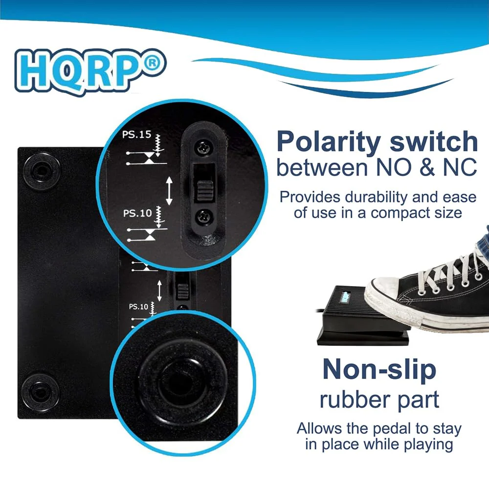 HQRP Sustain Pedal for Yamaha DGX-230, DGX-530, DGX-640, DGX-660, DGX-670, EZ-220, P-45, P-71, P-85, P-95, P-105, P-115, P-125, P-225, P-515 Digital Piano Keyboard (FC5 Replacement, 1/4" Jack) - Image 5