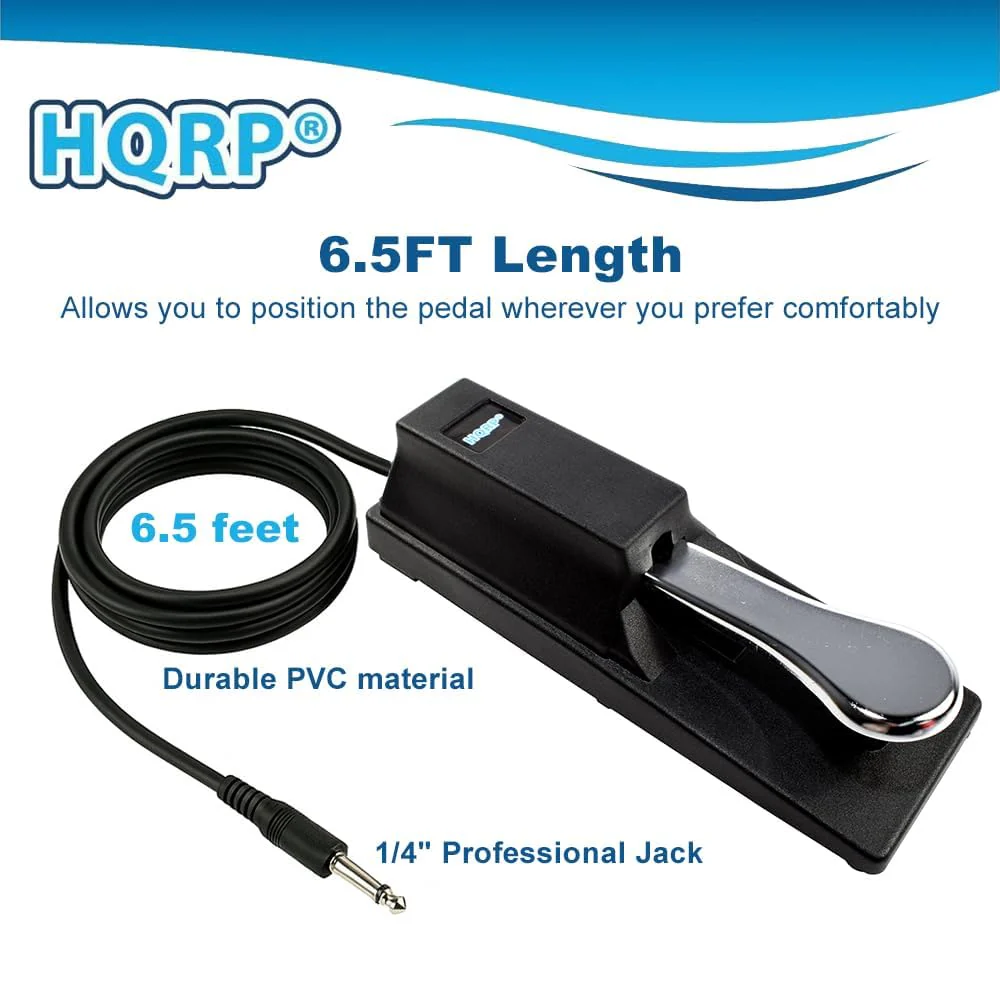 HQRP Sustain Pedal Piano Style compatible with Williams Allegro/Legato/Encore/Etude Mk2 Keyboard Footswitch, Damper Pedal - Image 7