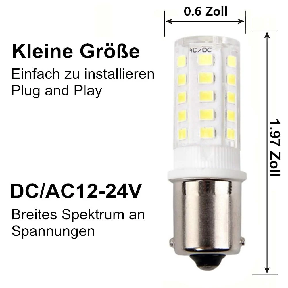 HRYSPN 1156 12 V 24 V Light Bulb, 5 Watt, White Light, Single Contact with Protective Case for Outdoor Landscape Lighting, etc. (Pack of 2) - Image 2