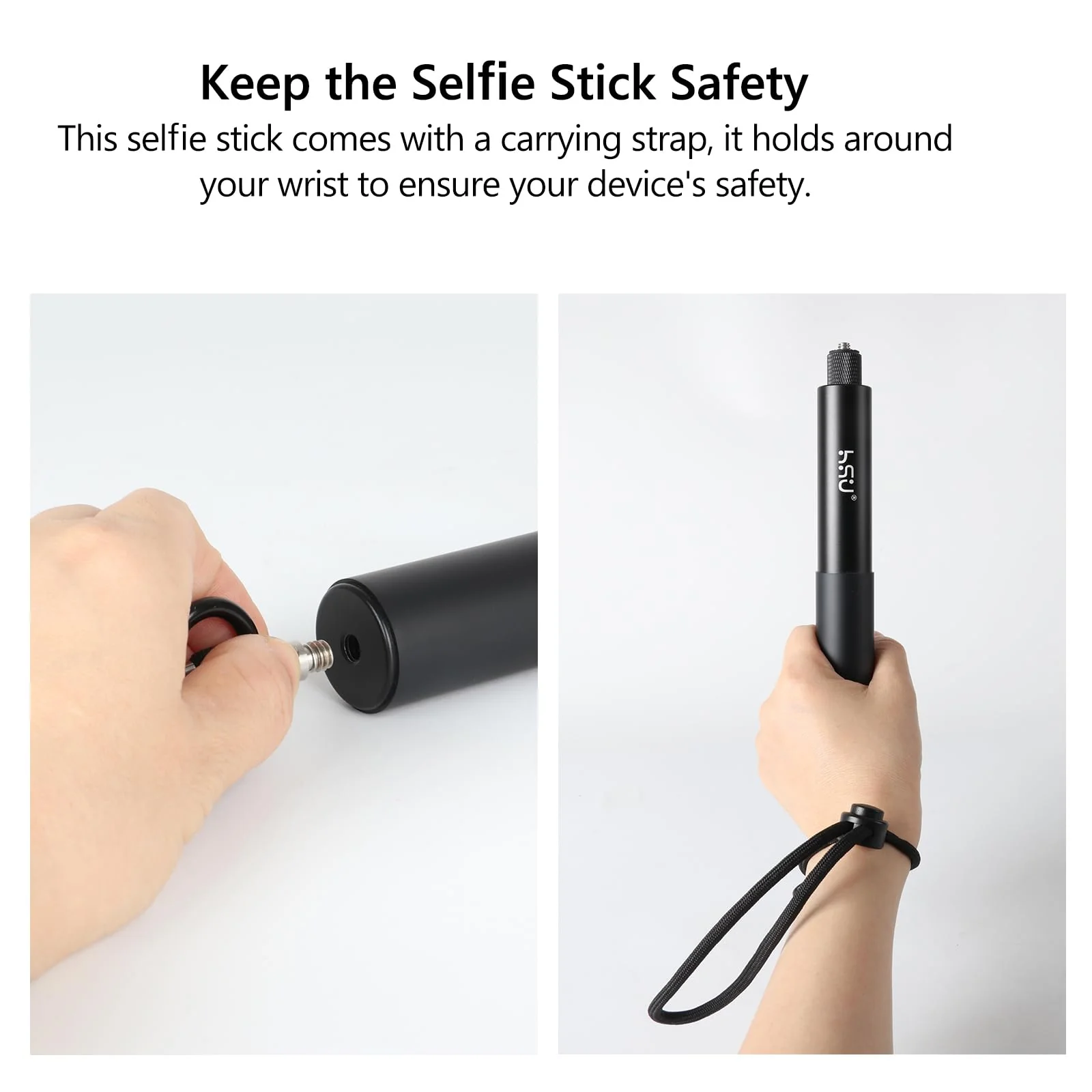 HSU 59”/150cm Invisible Selfie Stick for Insta360, Extension Monopod Pole for Insta360 X4, X3, X2, X, Insta 360 ONE R, RS, GoPro, DJI Action Camera - Image 6