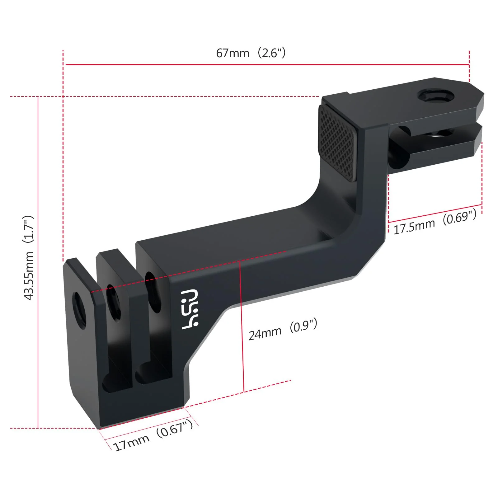 HSU 90 Degree Aluminum Vertical Bracket Adapter Elbow Mount for GoPro Hero 13/12/ 11/10/ 9 Black - Image 8