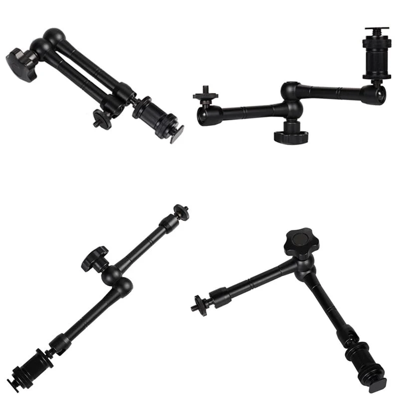 HuaerHui 11 Inch Adjustable Articulating Friction Magic Arm with 1/4" Thread Screw and Hot Shoe Mount Adapter for DSLR Camera Rig/Camcorder/LCD Monitor/LED Lights/Flash Light/Microphone - Image 3