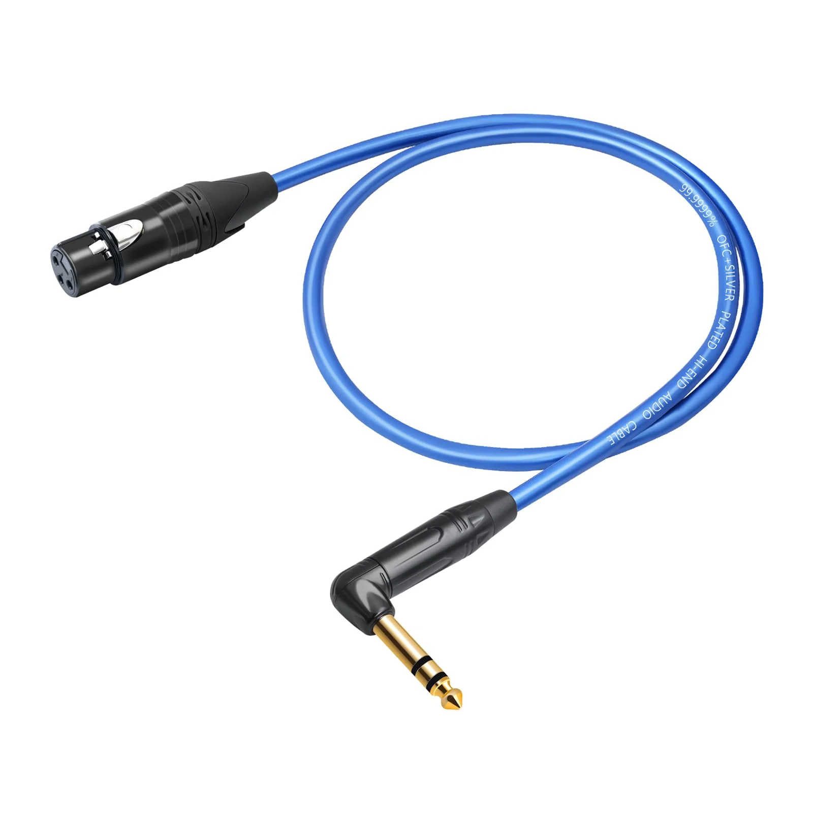 HUALEU 3.3FT Balanced XLR Female to Right Angle 1/4 TRS Mixer Cable,6.35mm Stereo Male to 3pin XLR Female Audio Cable,6N OFC+Silver Plated HI-END Audio Cable for Mixer Amplifier Microphone-2Pack - Image 7