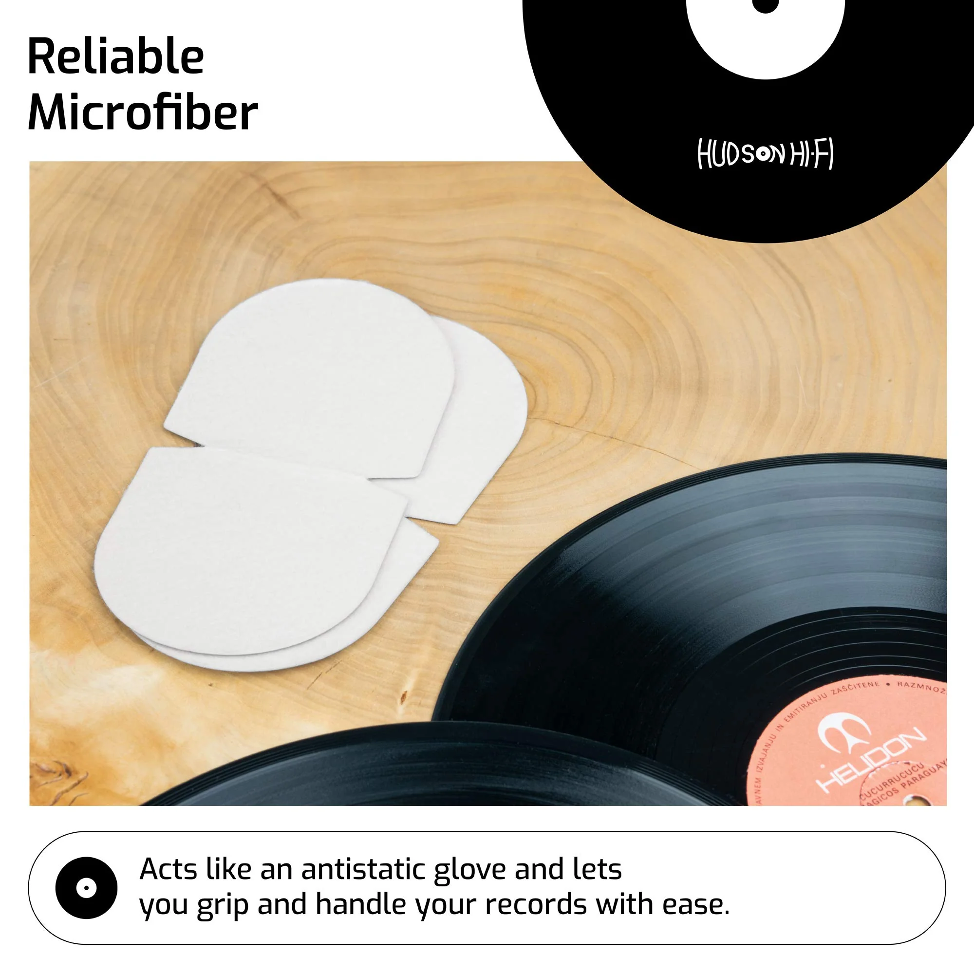 Hudson Hi-Fi 3 Pack Record Mitt Anti Static Record Cleaner & Handler - Record Player Accessories with Soft Microfiber Material for Safe Easy LP Handling and Avoiding Dirty Fingers - Image 5