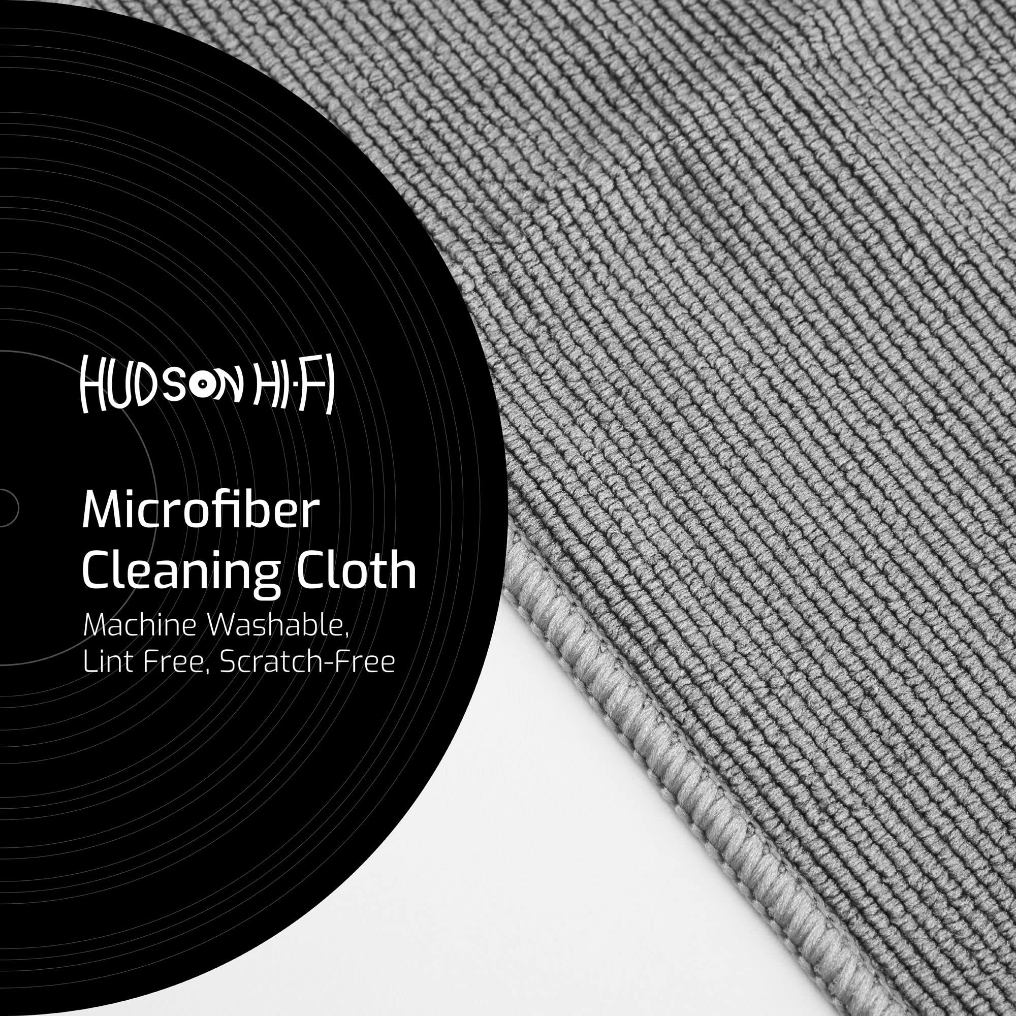 Hudson Hi-Fi Microfiber Record Cleaning Cloth 5 Pack - Anti Static Record Cleaner Microfiber Cloth Wipes for Glasses - Vinyl Record Cleaning Anti Static Cloth Record Wipes - Microfiber Cleaning Cloth - Image 2
