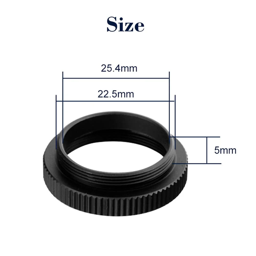 HUIOP C to CS Mount, 3PCS/Lot Metal 5mm C to CS Mount Adapter 25.4mm Thread C/CS Lens Mount Adaptor Aluminum Converter Ring for CCTV Camera - Image 4