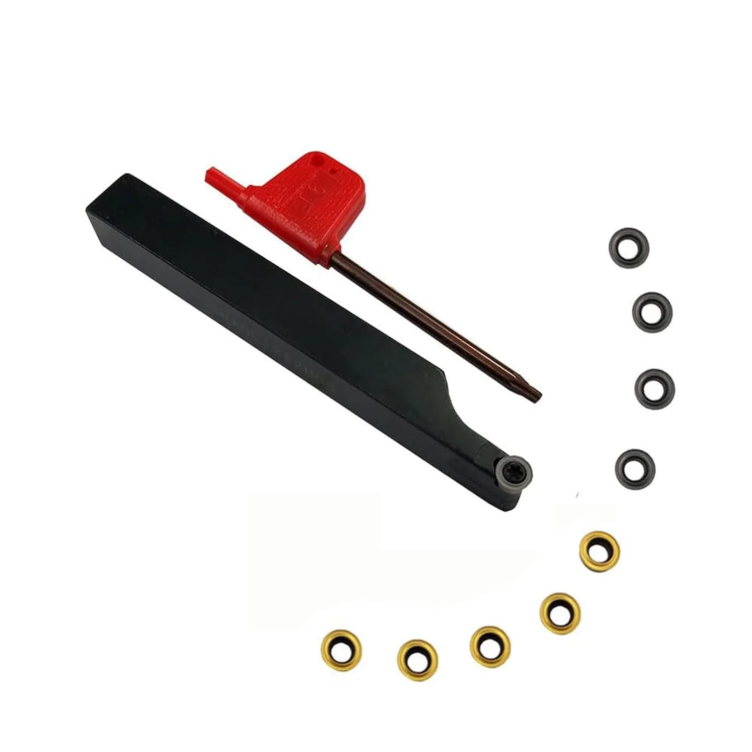 Hunricho 3/8" 1/2" SRACR1010/1212 H06 Lathe Lathe Holder Lathe Lathe Lathe with RCMT0602 Round Carbide Router Bits (2pcs 1/2 Holder + 10pcs Inserts) 2 pieces 1/2 holders + 10 pieces inserts - Image 4