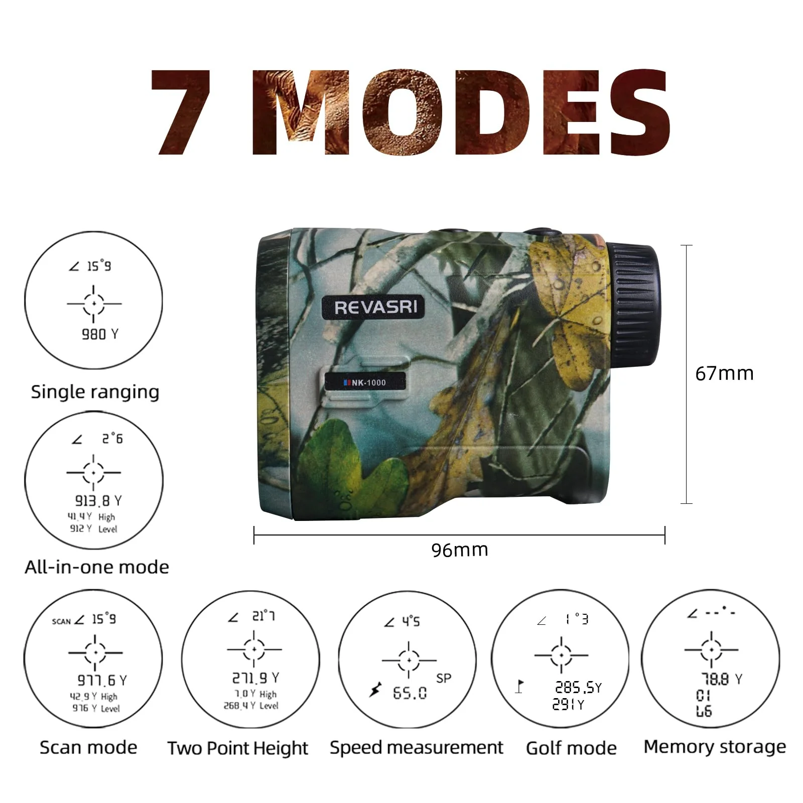 Hunting Laser Rangefinder with Rechargeable Battery 1000 Yards Hunting Range Finder with Target Acquisition Technology Easy-to-Use Clear Accurate Rangefinders for Hunters 1000Y Camo New - Image 2