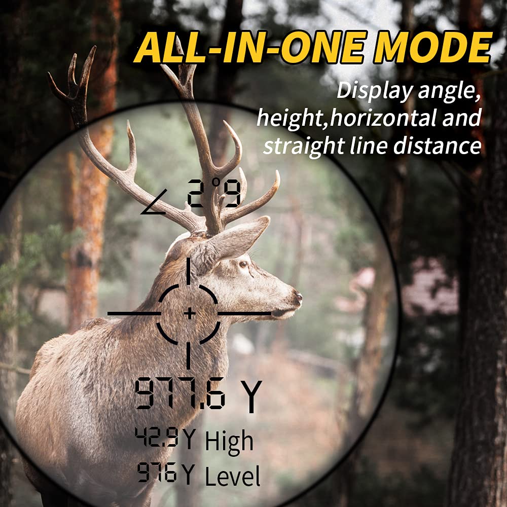 Hunting Laser Rangefinder with Rechargeable Battery 1000 Yards Hunting Range Finder with Target Acquisition Technology Easy-to-Use Clear Accurate Rangefinders for Hunters 1000Y Camo New - Image 3