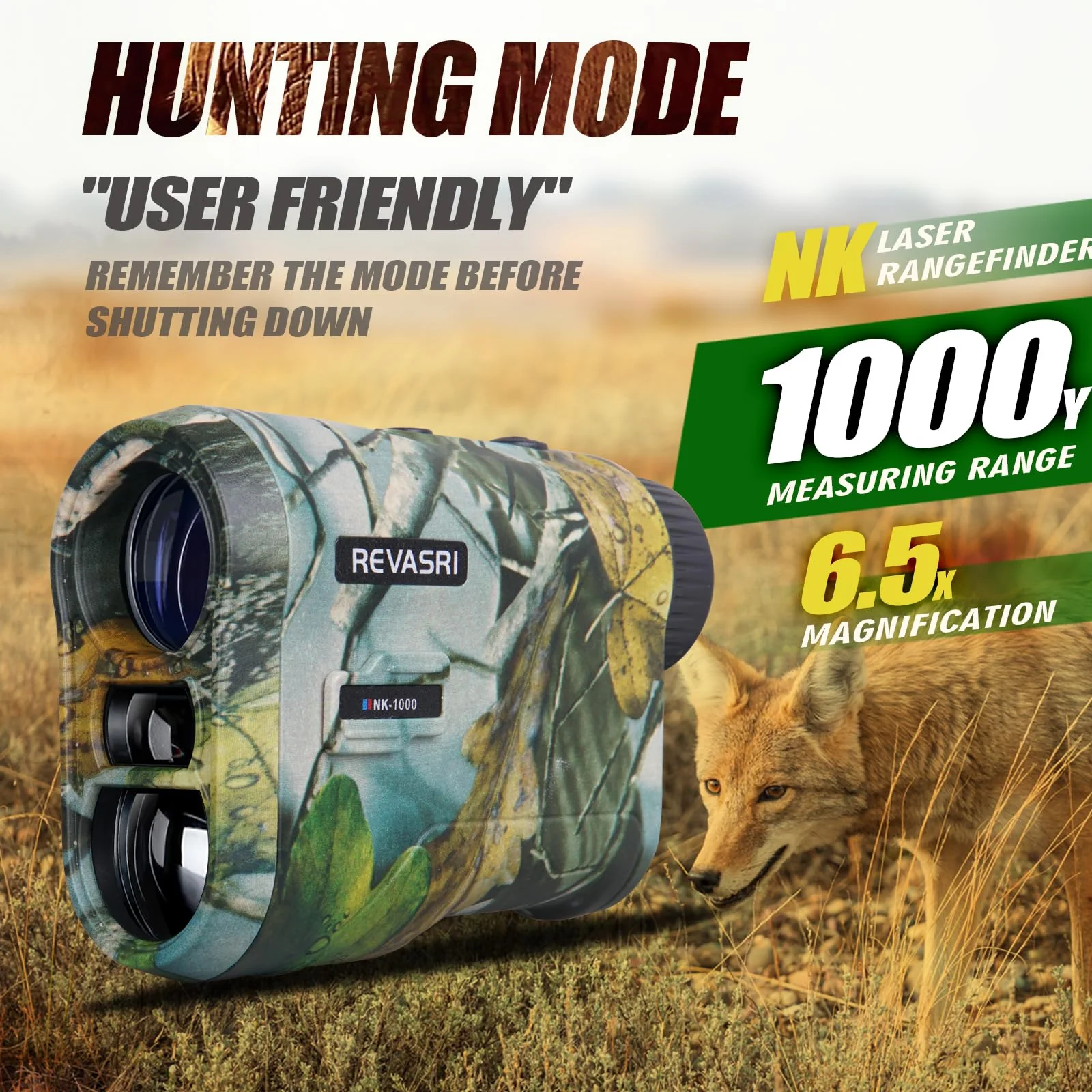 Hunting Laser Rangefinder with Rechargeable Battery 1000 Yards Hunting Range Finder with Target Acquisition Technology Easy-to-Use Clear Accurate Rangefinders for Hunters 1000Y Camo New - Image 4