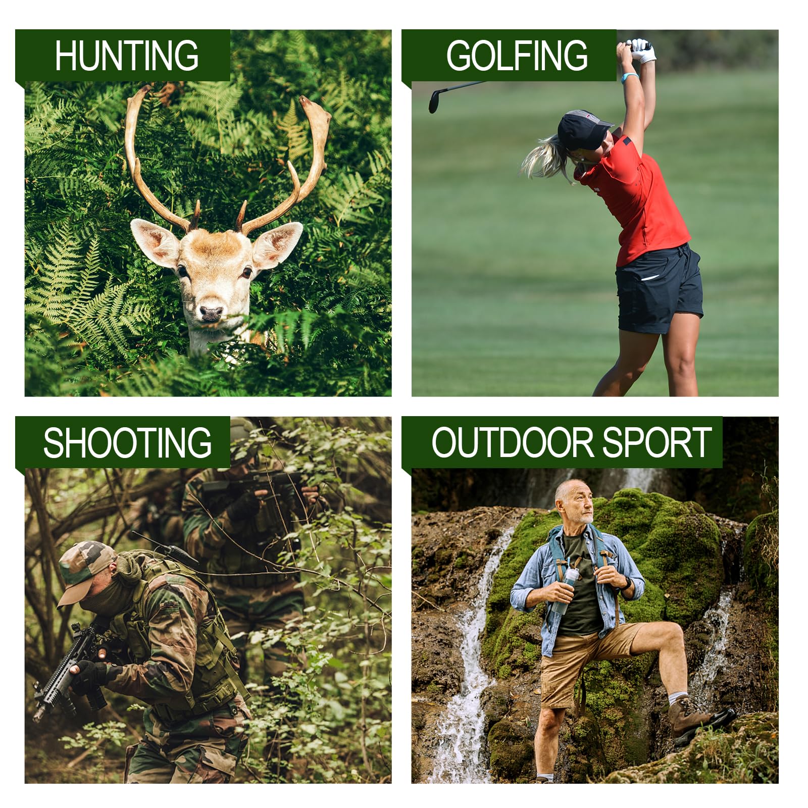 Hunting Rangefinder 765/1093Y Laser Range Finder 6X Magnification, Distance/Angle/Speed Measure, Flagpole Locking Vibration Scan Compact Rangefinders Device for Golf, Hunting, Shooting & Hiking a. 765Y Camo - Image 6