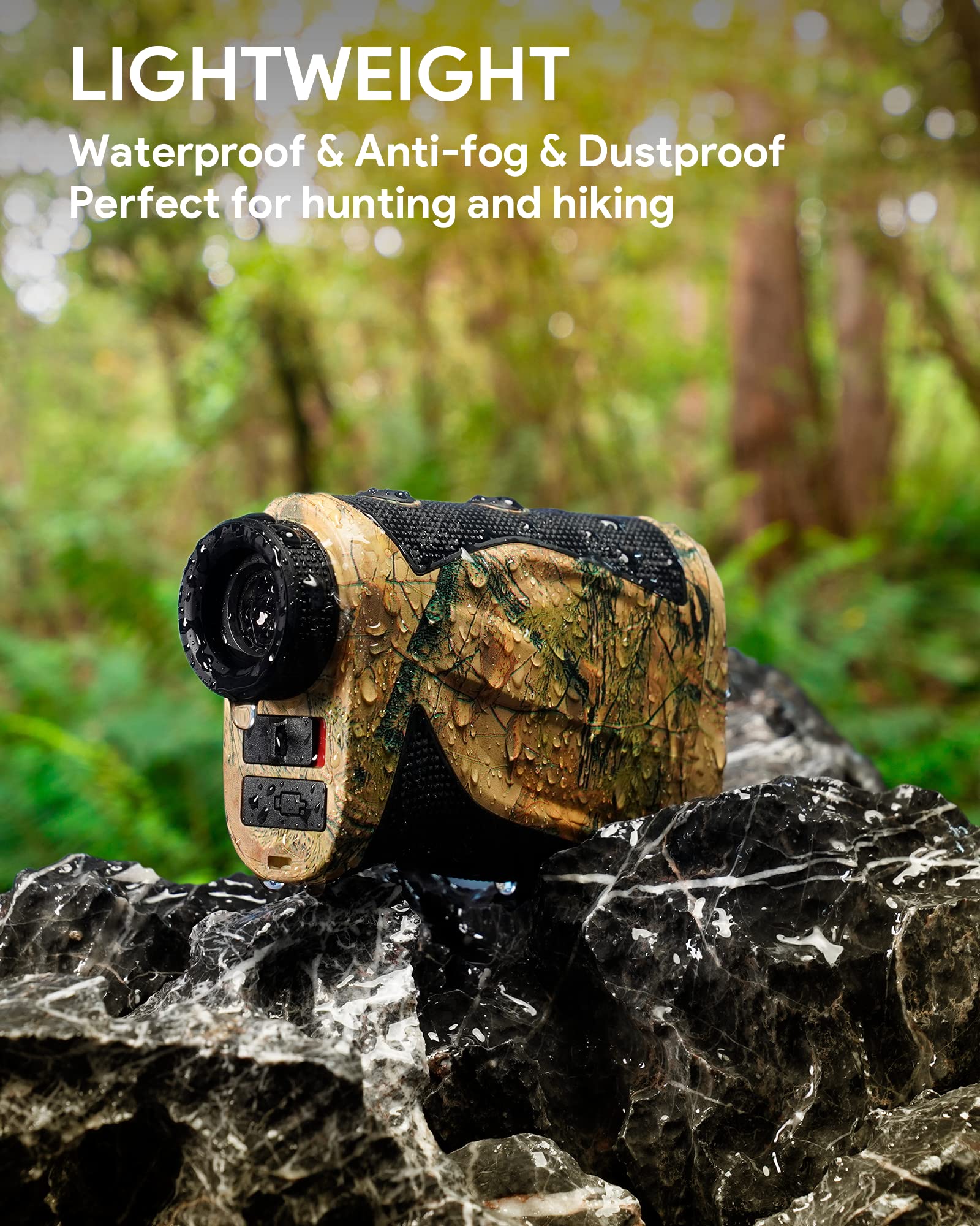 Hunting Rangefinder, Heartgon 1200 Yards Rechargeable Rangefinder for Hunting, 6X Magnification, High-Precision Continuous Scan/Distance/Angle/Speed Waterproof Bowhunting Rangefinder - Image 6