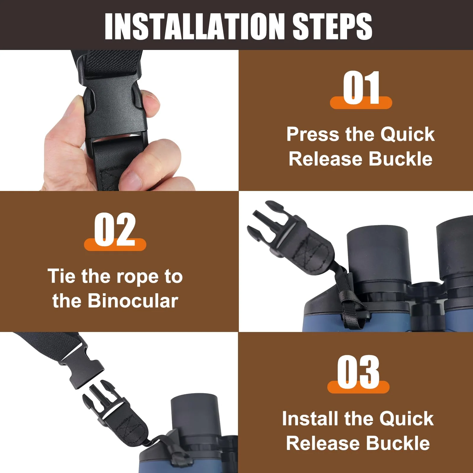HUNTPAL Binocular Harness Strap for Hunting and Birding Wacthing, X-shaped Decompression Cross Body, Fit for Rangefinder Orange - Image 4