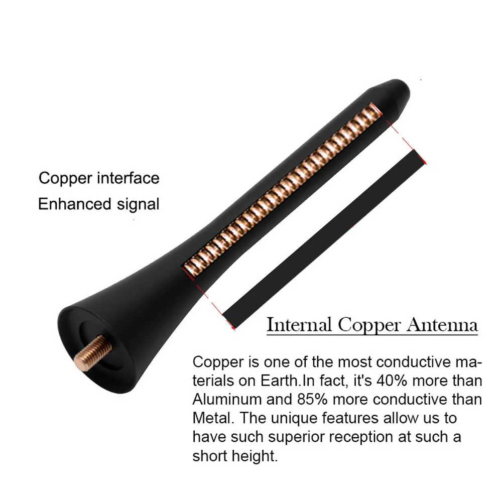 HUSUKU 5 inch Al-Alloy Radio Short Antenna for Mazda Miata MX-5 RF ND NC 2006-2024 ┃ OEM NF47-66-A30A ┃ - Image 3