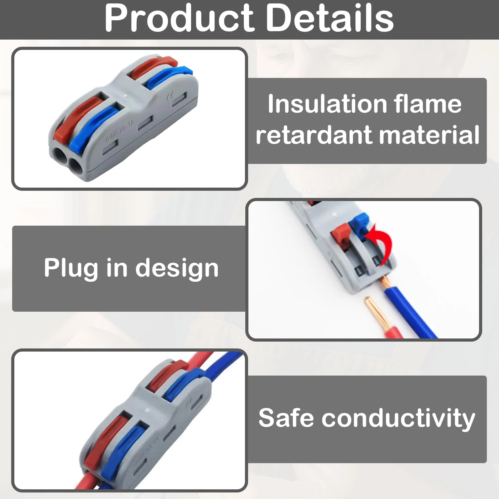 Huybaa Plug connector 2 pin, SPL-2 lustre terminal, 16 pieces connector, lustre terminals pluggable, can be freely combined. - Image 3