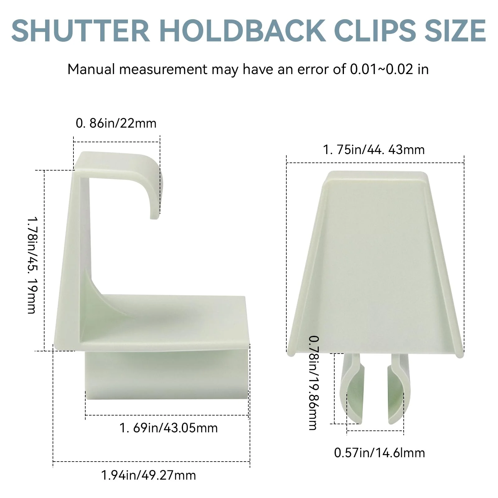 HV Shutter Holdback Clips, Heavy Duty Hurricane Storm Accordion Shutters Hardware Window Locking Clip, Accordion Hurricane Window Clips Suitable for 1/2" Accordion Shutter Track, 4 Pack(White) - Image 3