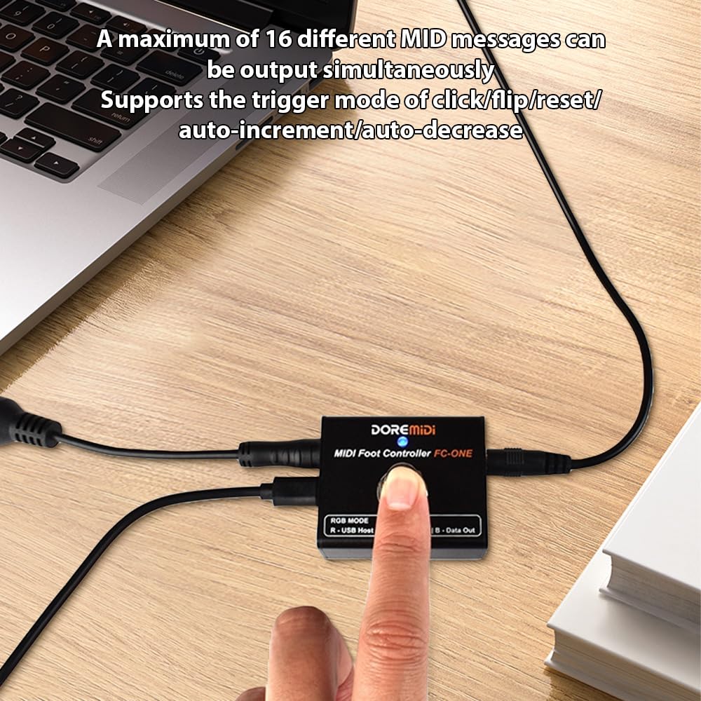 HXBER MIDI Foot Controller Electric Guitar MIDI Effects Pedal Plug and Play MIDI Output Ports DIY CC/PC/Note Messages Various Trigger Modes Portable MIDI Device - Image 4