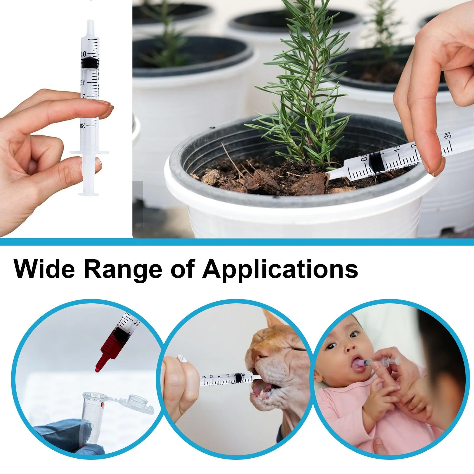 HXC Syringes 3 ml Plastic Syringe Pack of 24 Colostrum Syringe with Lid Food Syringe Disposable Syringes Individual Package 2 ml Syringe Sterile for Newborn Animal Feeding Lab 3ml - Image 7