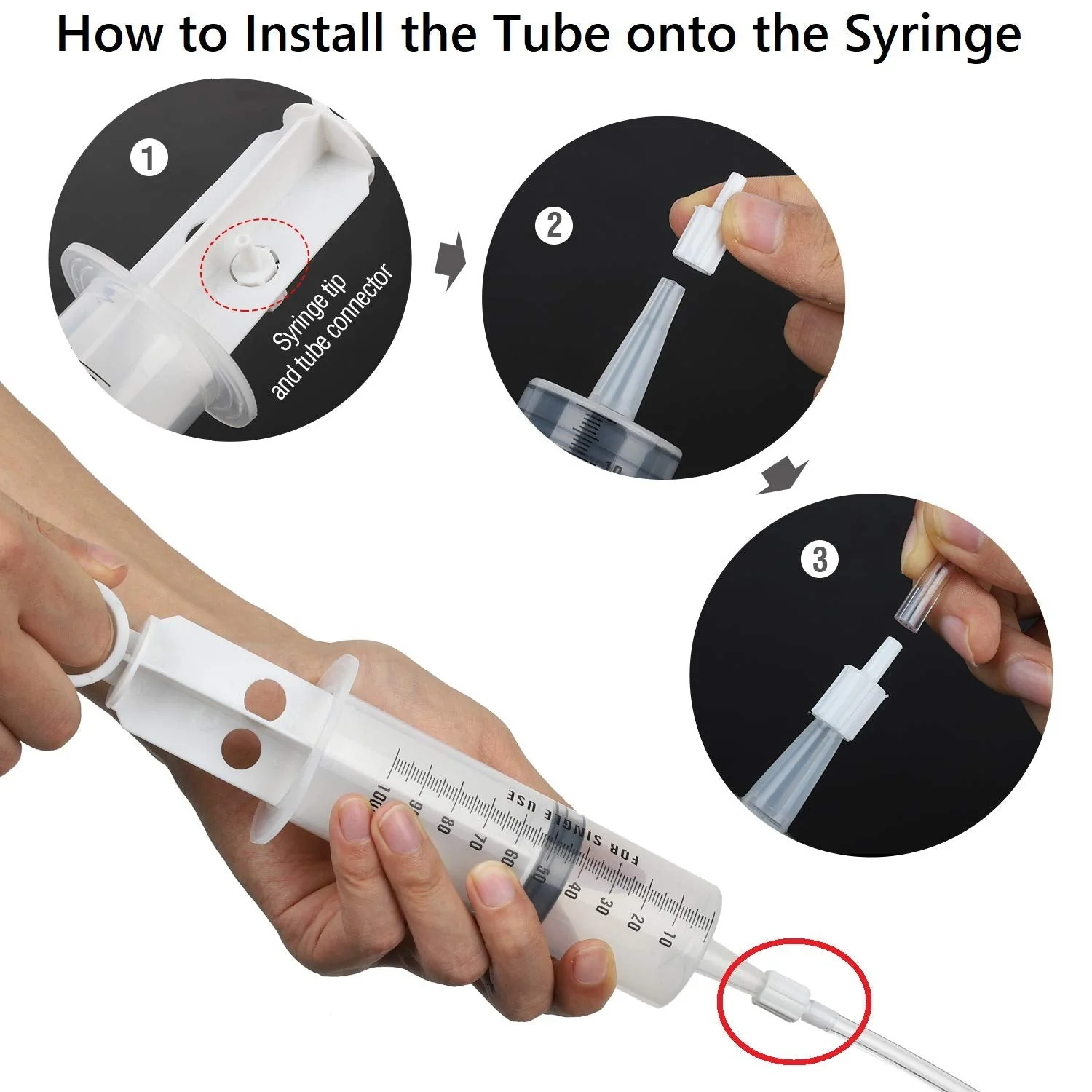 Hyber&Cara 100 ml Plastic Syringe with 100 cm Hose Made of PVC, Dosing Syringe, Feed Syringe, Marinating Syringe for Engine Oil, Brake Fluid Bleeding, Gardening, Pack of 2 100ml - Image 4