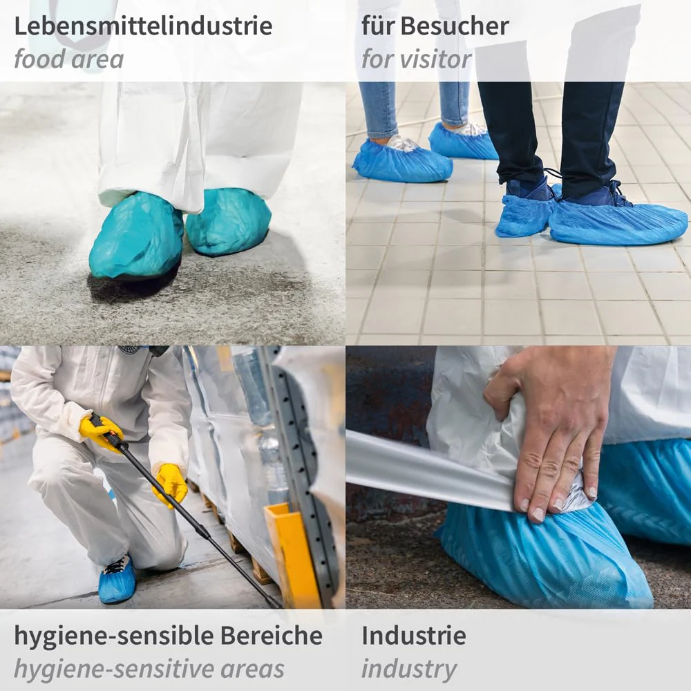 Hygostar 200 x Shoe Covers Disposable Blue CPE Overshoes Shoe Covers Waterproof Overshoes Heel Protection for Shoes Shoe Covers Tear-Resistant Overshoes Elastic Overshoes - Image 8