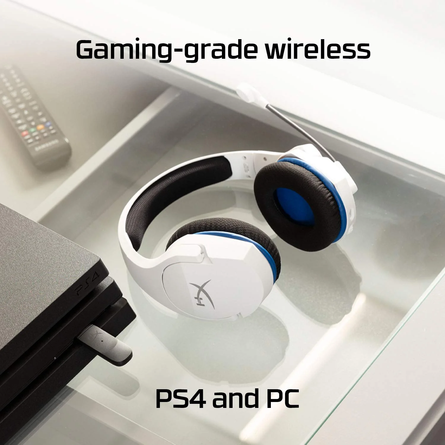 HyperX HHSS1C-KB-WT/G Cloud Stinger Core – Wireless Gaming Headset, for PS4, PS5, PC, Lightweight, Durable Steel Sliders, Noise-Cancelling Microphone - White - Image 3