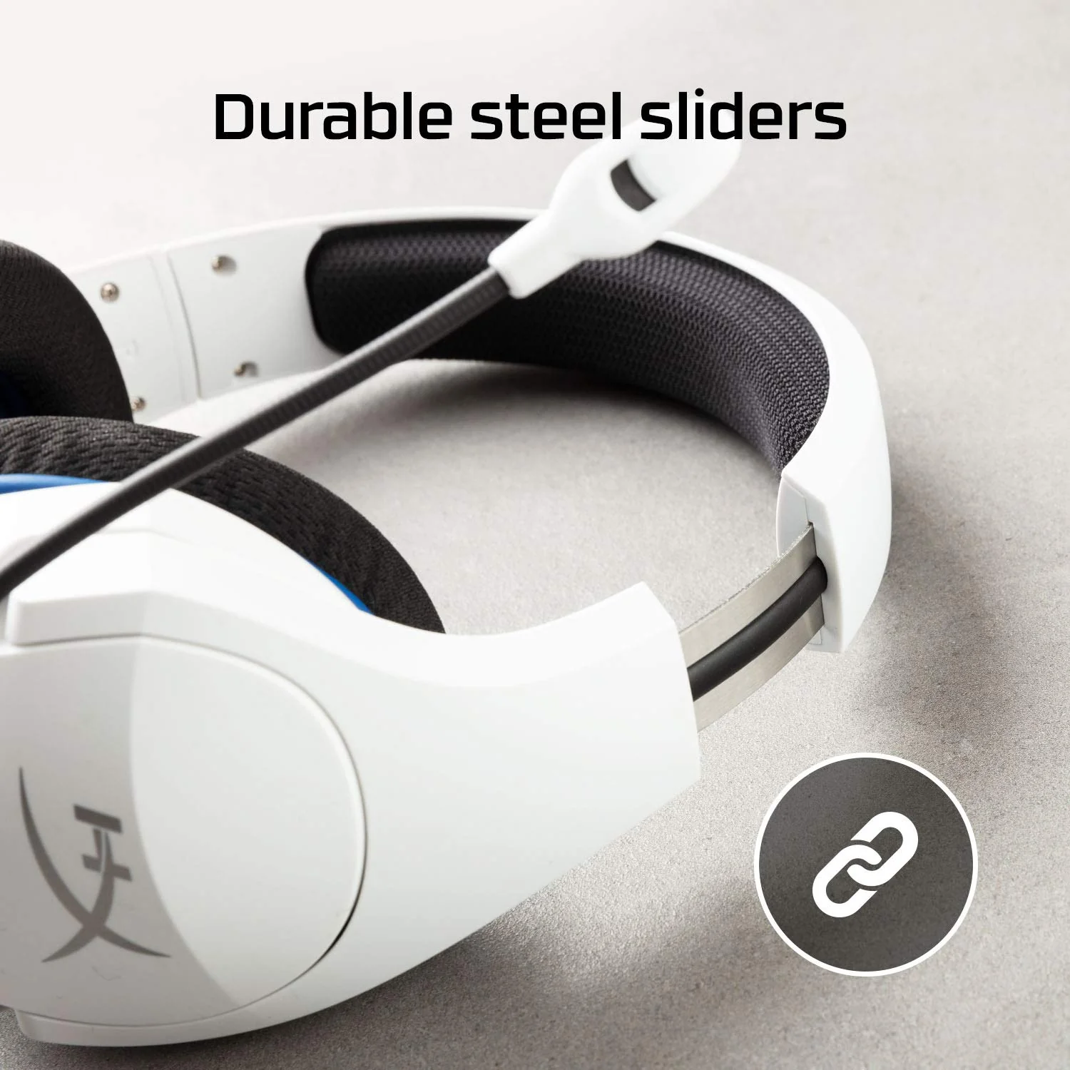 HyperX HHSS1C-KB-WT/G Cloud Stinger Core – Wireless Gaming Headset, for PS4, PS5, PC, Lightweight, Durable Steel Sliders, Noise-Cancelling Microphone - White - Image 4