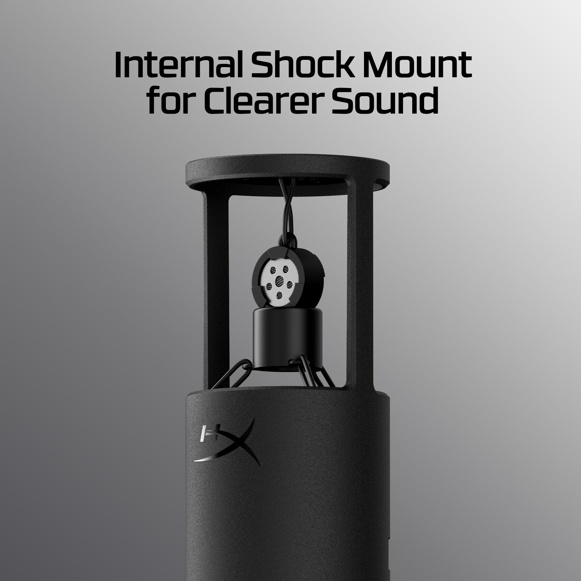 HyperX SoloCast 2 – Gaming USB Condenser Mic for PC, USB-C to USB-A, Built-in Pop Filter, Internal Shock Mount, Plug and Play, 24-bit / 96kHz, Compact Tiltable Stand – Black - Image 2
