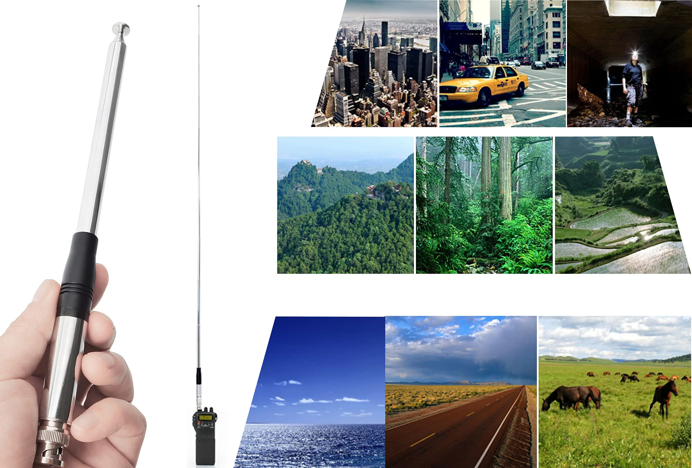 HYS 27Mhz Antenna 9-Inch to 51-inch Telescopic/Rod HT Antennas for CB Handheld/Portable Radio with BNC Connector Compatible with Cobra Midland Uniden Anytone CB Radio(27Mhz) - Image 7