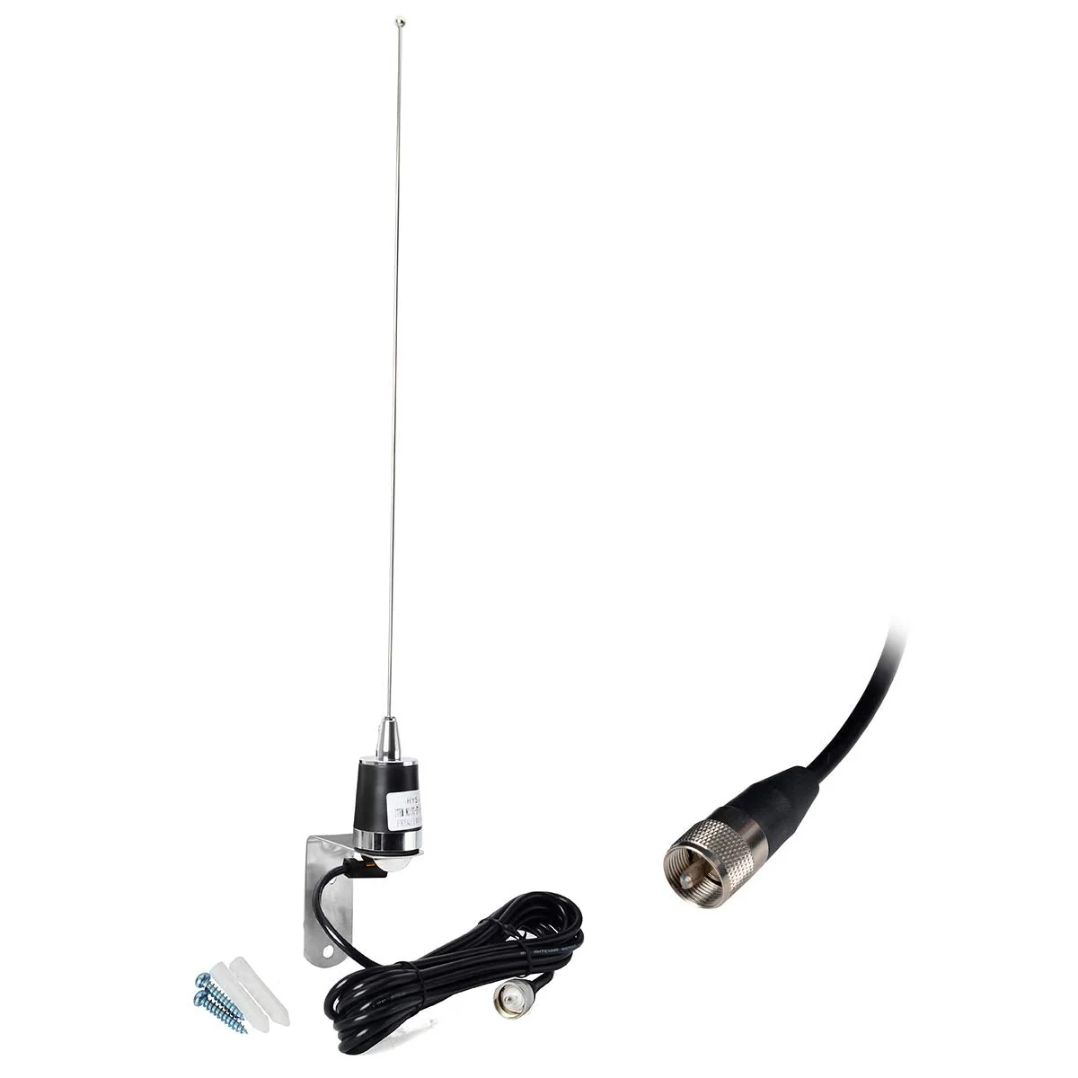 HYS Amateur Antennas Dual-Band NMO 20 Inch Antenna VHF 144/UHF 430MHz NMO L Shape Mount Mobile Antenna Bracket W/13 ft RG58 Coax Cable NMO to UHF-male/PL259 for Motorola Kenwood Midland Mobile Radios - Image 5