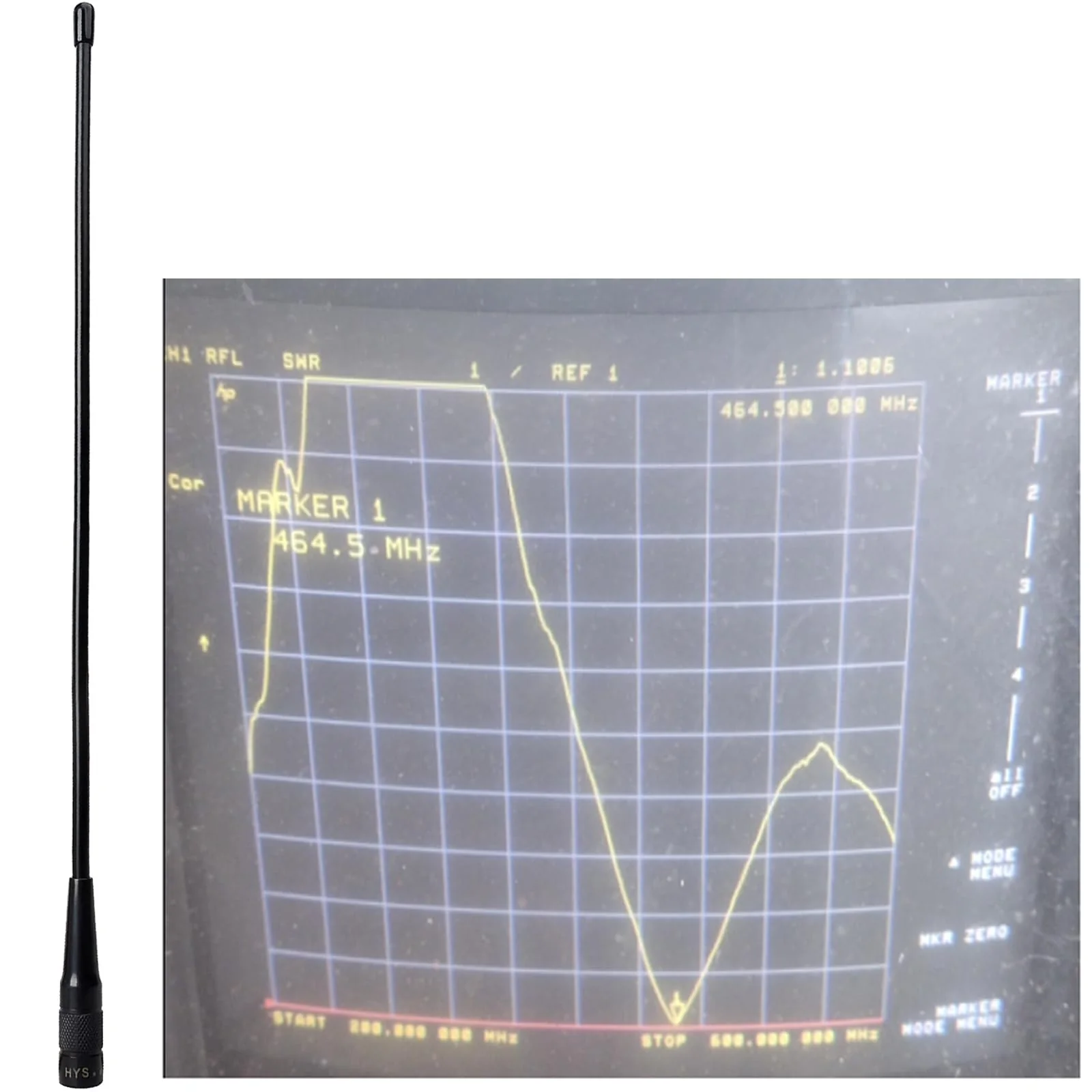 HYS GMRS HT Pre Tuned SMA Male Base Antenna, UHF 462-467Mhz Walkie Talkie Antenna for 460-470Mhz Midland WOUXUN Motorola Kenwood Icom Vertex Blackbox HYT Hytera Two Way Radio Black 2PCS (462-467Mhz) - Image 2