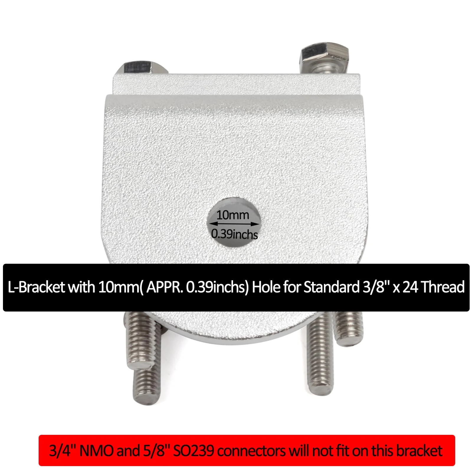 HYS Heavy Duty Groove CB Radio Antenna Mount W/ SO239 Stud, Double Aluminum Single Groove Roll Bar/Mirror Mounting Bracket - Image 3