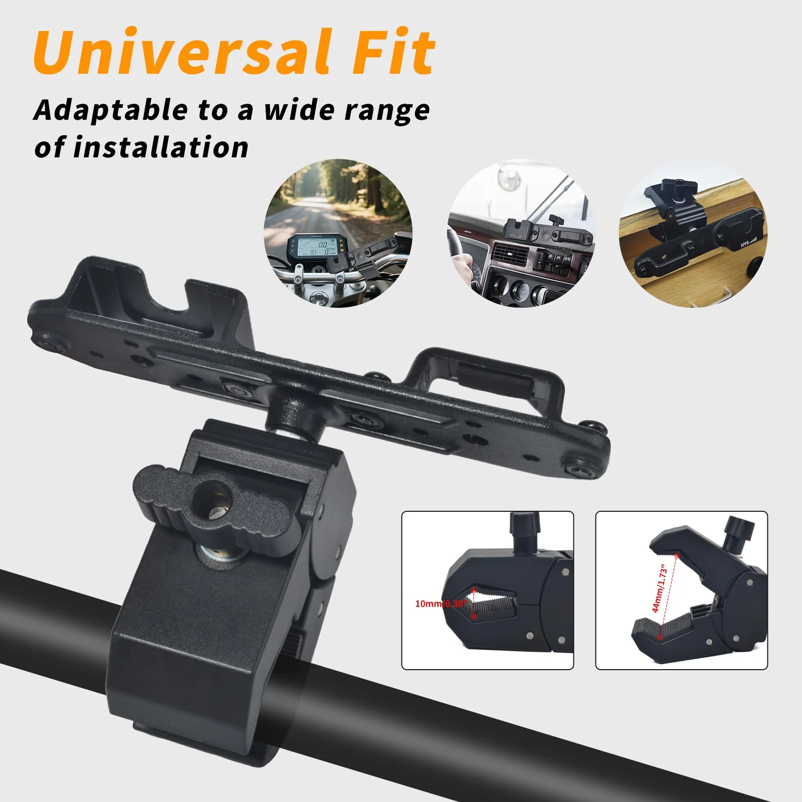 HYS Radio & Speaker Mic Clamp Mount Holder - Quick Release for Uniden BC906W Wireless CB Microphone and Speaker, Marine Radio, Walkie Talkie, Police Scanner w/ Belt Clip & Knob Holder Base HYSZ10AL - Image 3