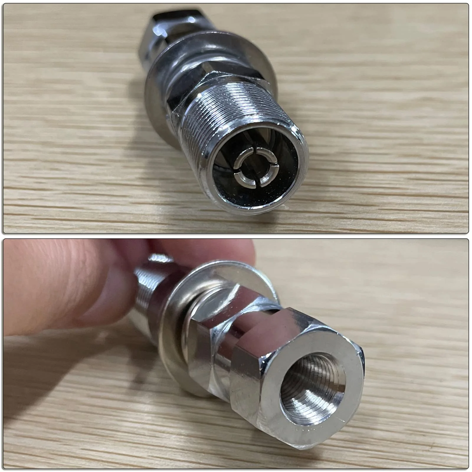HYS SO-239 UHF Female Stud Mount - 3/8-24 UNF Stainless Steel L Bracket & U Bolt - Ham CB Antenna Hardware for Vehicles/Base Stations - Image 4