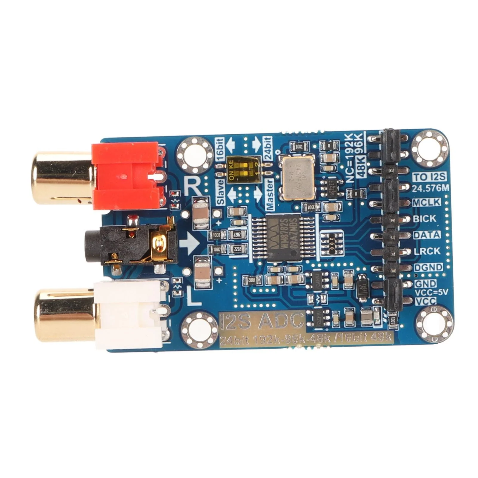 I2S ADC Audio Card Module, 24bit 192k 96k Master Mode Development Board, Lossless Digital Audio I2S ADC Decoder, 3.5mm or Input - Image 2