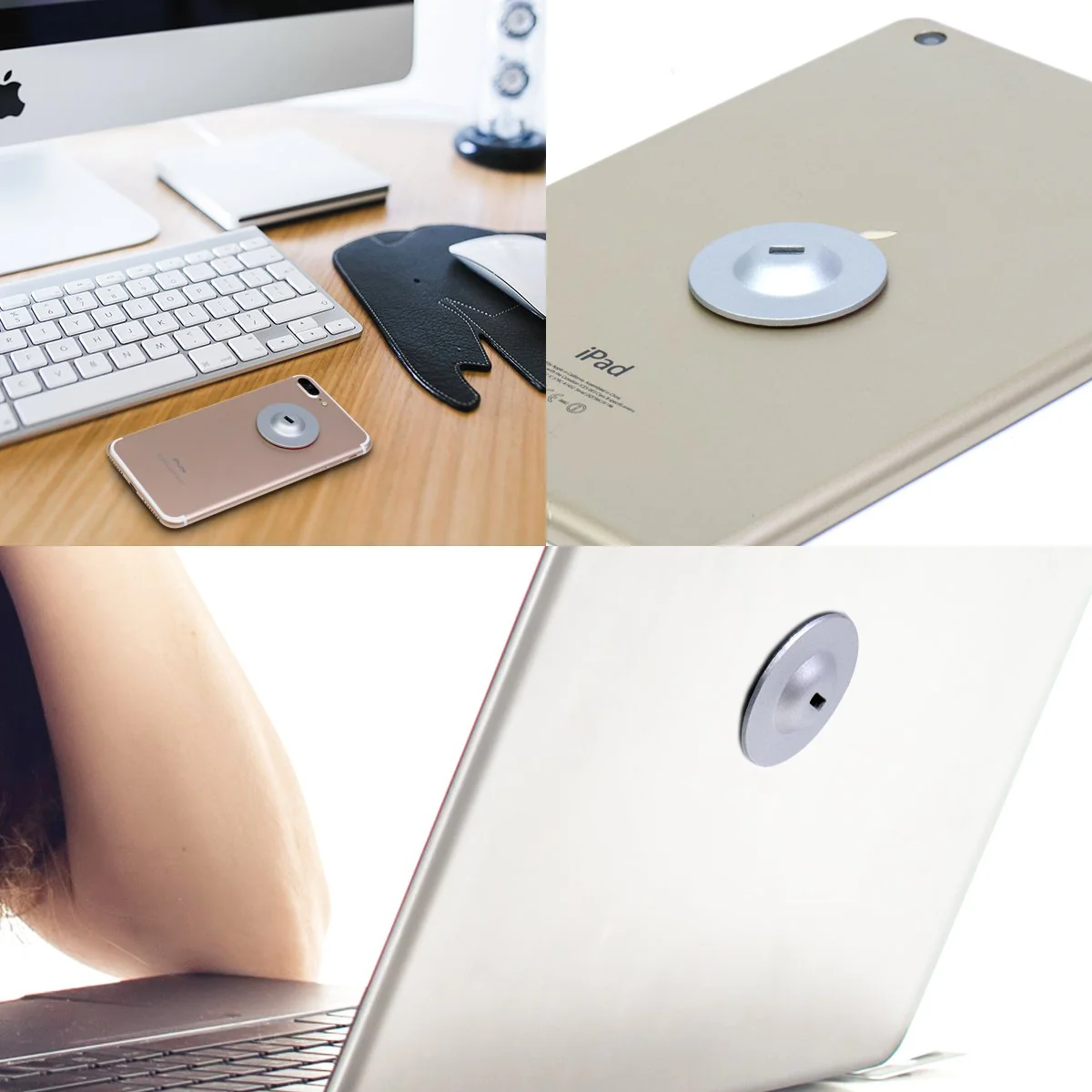 I3C Anchor Plate Adhesive Security Plate, Laptop Lock Plate with Slot, Universal Lock Plate for Laptop, Monitor, Smart Phone, MacBook, Ipad, Tablet, Other Electronic Products (Silver 4 Pack) Silver - Image 5
