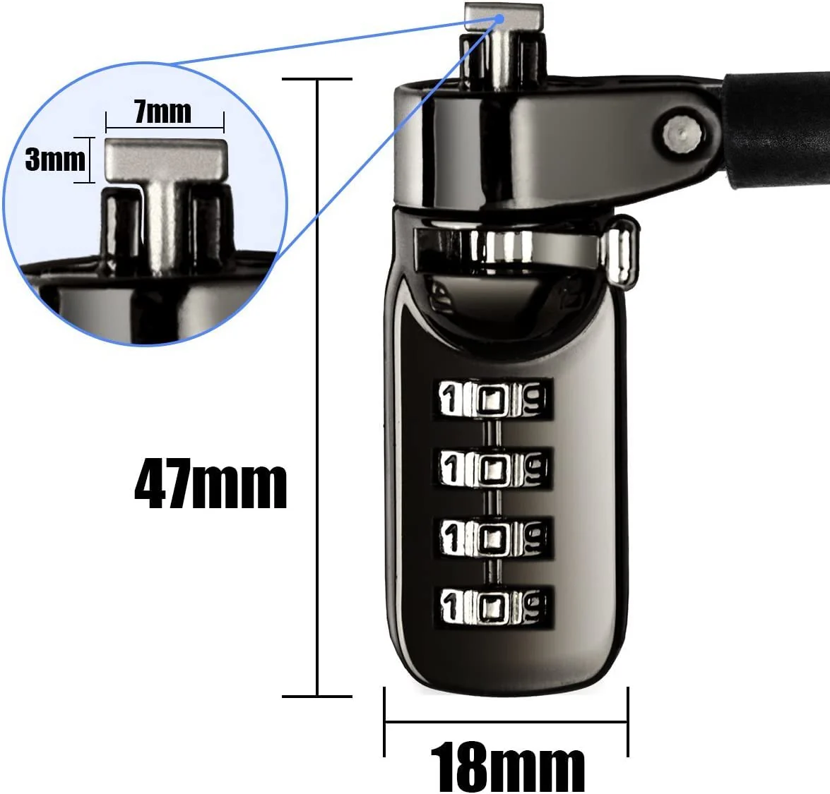 I3C Laptop Cable Lock, 4 Digital Combination Lock, Security Computer Cable Lock, Anti Theft Combination Lock for iPad Tablet Laptop MacBook Dell HP Lenovo Samsung Android and Other Device (2set) Universal Combination Lock-value set (2pcs) password+black - Image 2