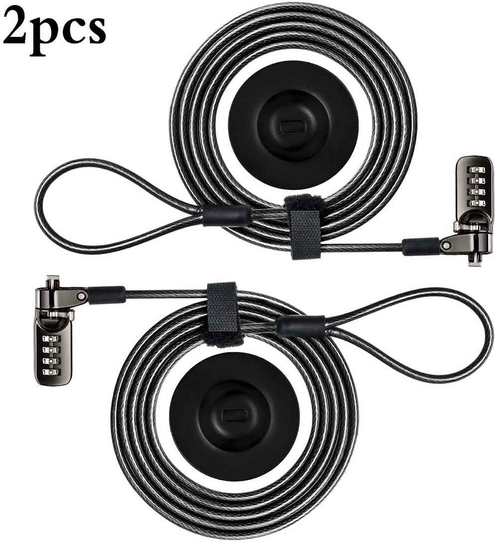 I3C Laptop Cable Lock, 4 Digital Combination Lock, Security Computer Cable Lock, Anti Theft Combination Lock for iPad Tablet Laptop MacBook Dell HP Lenovo Samsung Android and Other Device (2set) Universal Combination Lock-value set (2pcs) password+black - Image 8