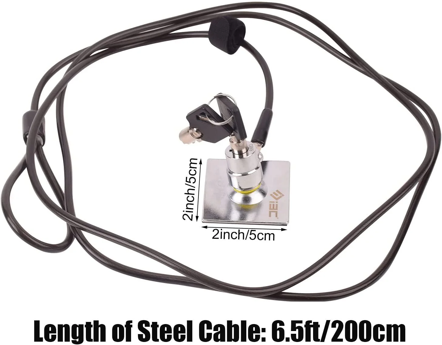 I3C Laptop Cable Lock Hardware Security Cable Lock Anti Theft, Anchor Plate & 2 Keys for Notebooks Smart Phone Tablet MacBook Electronic Products (2 Pack) 2 Packs - Image 2