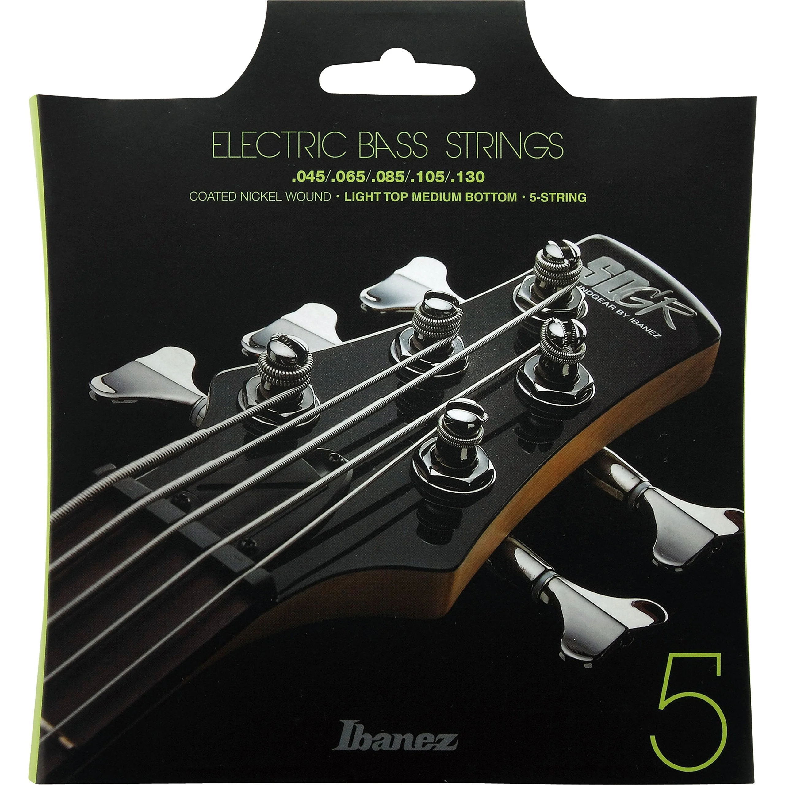 Ibanez, 5 Bass Guitar Strings-Light Top Medium Bottom, Silver, (IEBS5C) Single