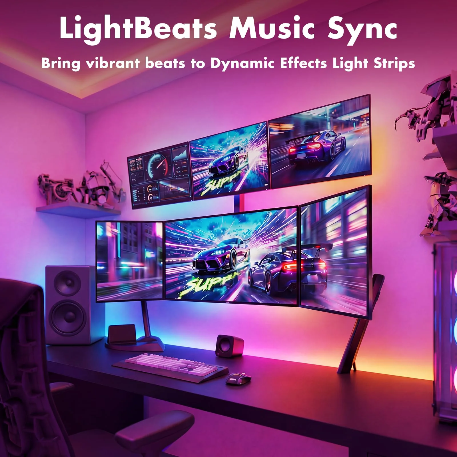 IC Smart RGB LED Strip Lights, 65.6FT LED Lights for Bedroom, App Control/Remote Control, Music Sync, DIY Design, Rainbow Chasing Effects, Strip Lights for Home, Party Decor - Image 5
